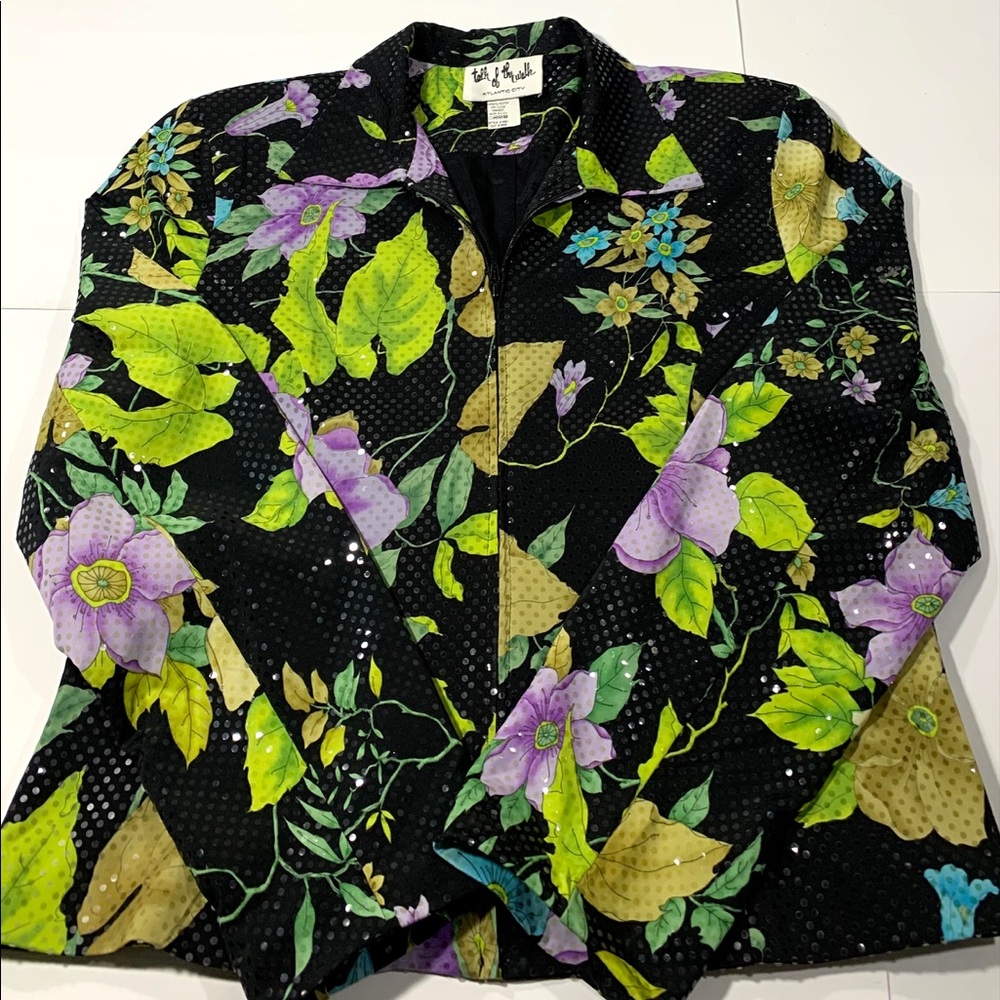 Talk Of The Walk Atlantic City Sequin Jacket Black